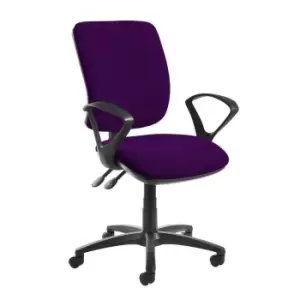 Image of Dams MTO Senza High Back Operator Chair with Fixed Arms - Blizzard Grey