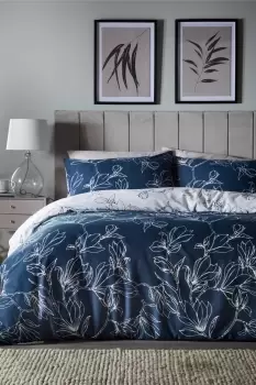 Image of Linear Floral Duvet Cover Set