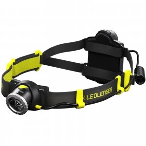 Image of LED Lenser iH7R CRI Rechargeable Natural Light Industrial LED Head Torch Black & Yellow