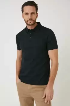 Image of Mercerised Rib Collar Polo Shirt