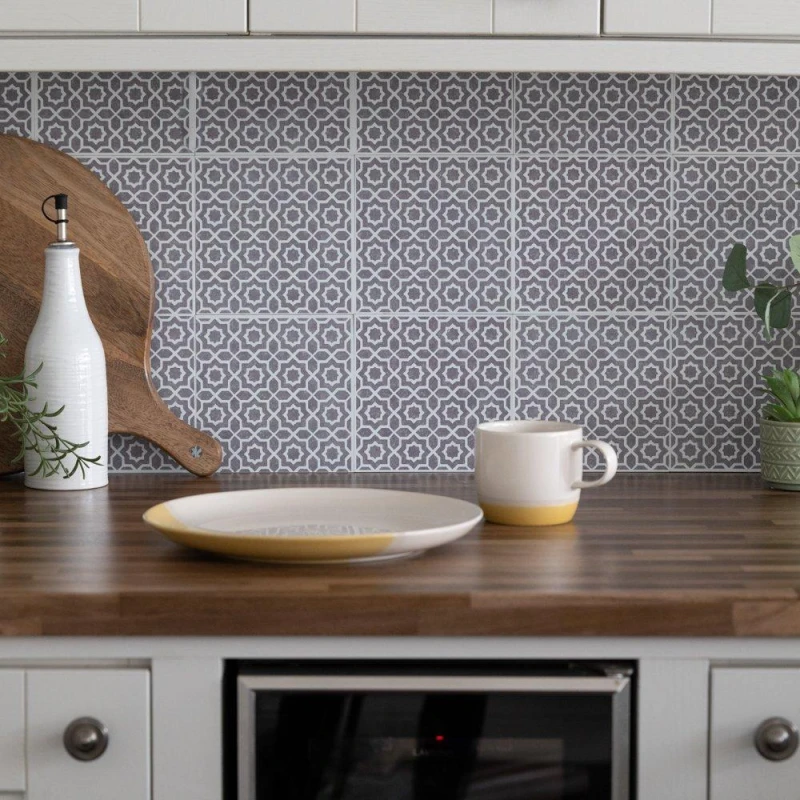 Image of D C Fix Self Adhesive Vinyl Wall Tiles Lina Grey Grey unisex 0.42 SQM