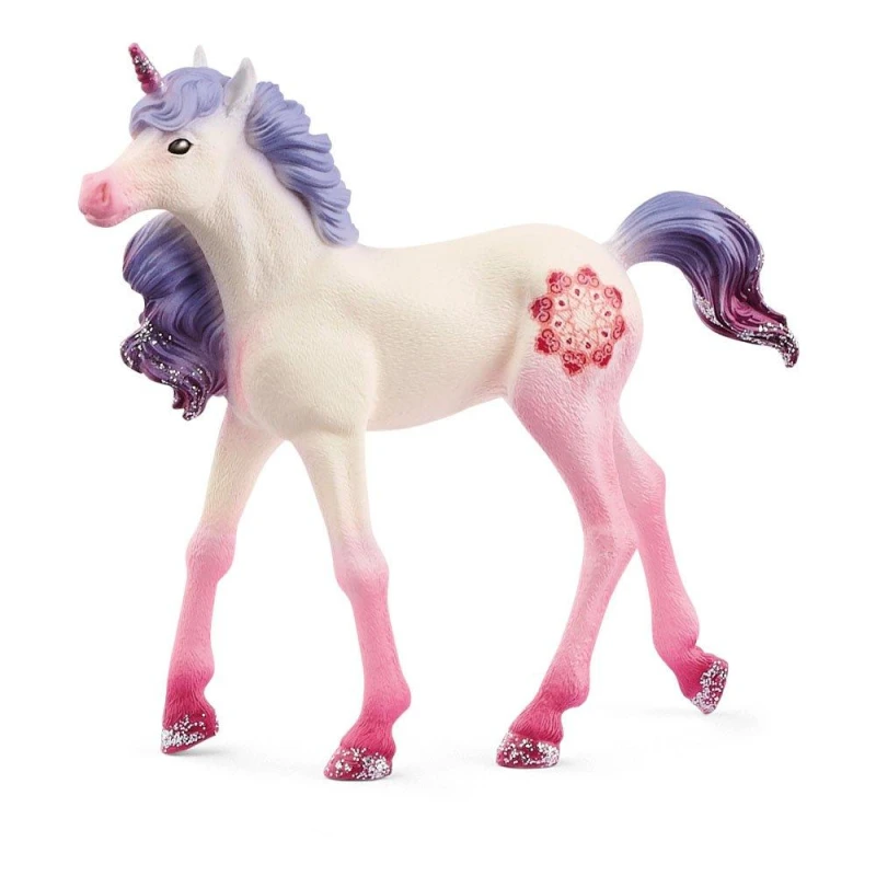 Image of Figurine: Schleich Bayala Mandala Unicorn Foal Toy Figure, 5 to 12 Years, Multi-colour (70716) Multi