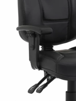 Image of Jackson Black Leather Chair with Height Adjustable Arms KC0284