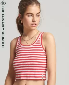 Image of Superdry Organic Cotton Vintage Ribbed Crop Vest Top