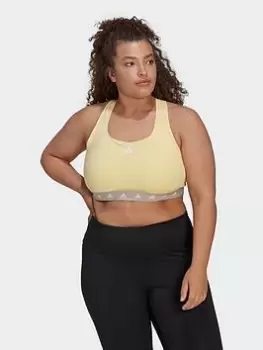 Image of adidas Powerreact Training Medium-support Techfit Bra (plus Size), Yellow, Size 2X, Women