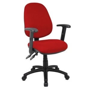 Image of Dams Vantage 100 Operator Chair with Adjustable Arms - Burgundy