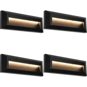Image of 4 PACK Outdoor Pathway Guide Light - Indirect 2W Warm White LED - Black ABS