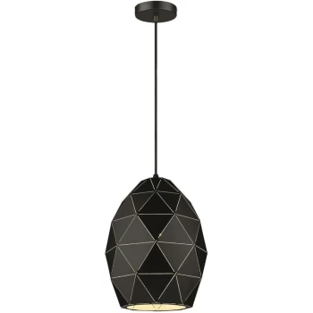 Image of Spring Lighting - 1 Light Ceiling Pendant White, Matt Black, E27