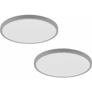 Image of Loops - 2 pack Wall / Ceiling Light Silver 400mm Round Surface Mounted 25W LED 3000K