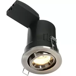 Image of FIRE RATED GU10 Lamp Ceiling Down Light Nickel PUSH FIT FAST FIX Adjustable Tilt