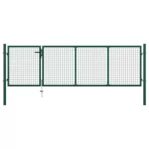Image of Vidaxl Garden Gate Steel 350X100 Cm Green