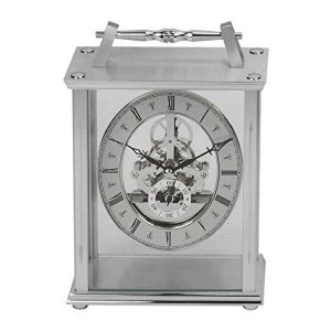 Image of Silver Skeleton Movement Mantel Clock 20cm