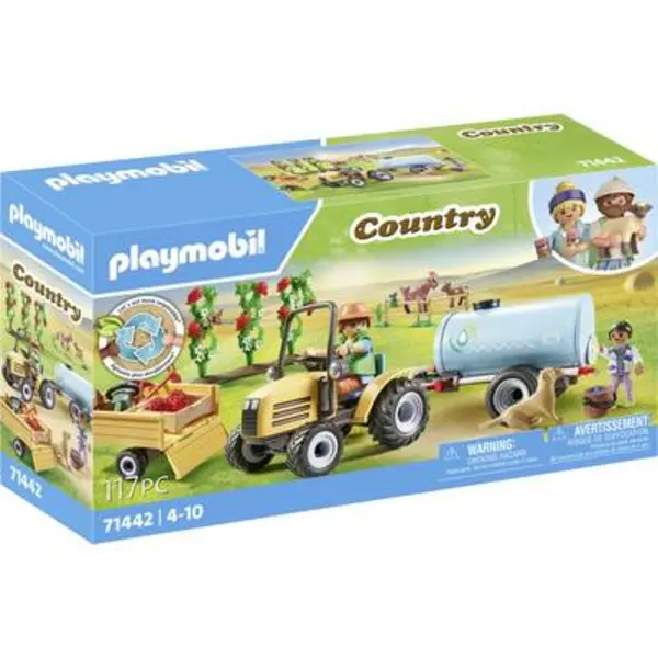 Image of Playmobil Country Tractor with trailer and water tank 71442 71442