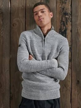 Image of Superdry Keystone Henley Jumper - Grey Size M Men