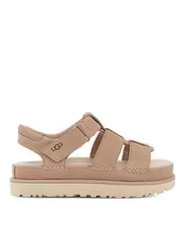 Image of UGG Goldenstar Strap Wedge Sandals - Driftwood, Beige, Size 8, Women