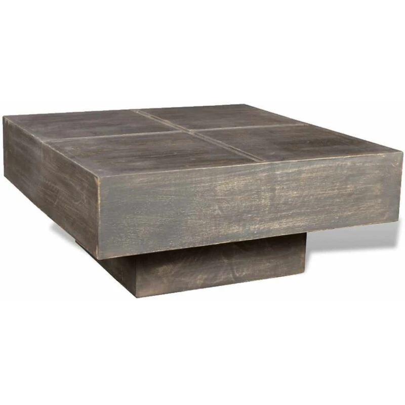 Image of Vidaxl Coffee Table Dark Brown Square Solid Mango Wood, Brown 241133