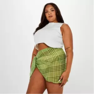 Image of Missguided Plus Size Check Tie Sie Sarong - Multi