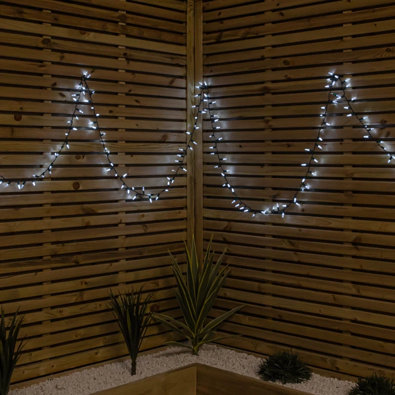 Image of 7.5m 300 LED Multi-Action Christmas Fairy Cap String Lights with Timer in White