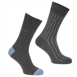 Image of Calvin Klein Pin Stripe Ankle Socks - Charcoal 147