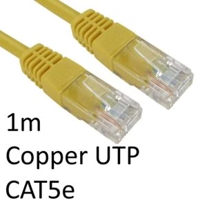 Image of RJ45 (M) to RJ45 (M) CAT5e 1m Yellow OEM Moulded Boot Copper UTP Network Cable
