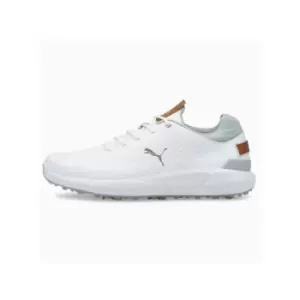 Image of Puma IGNITE ARTICULATE Leather Golf Shoes White/Silver UK11