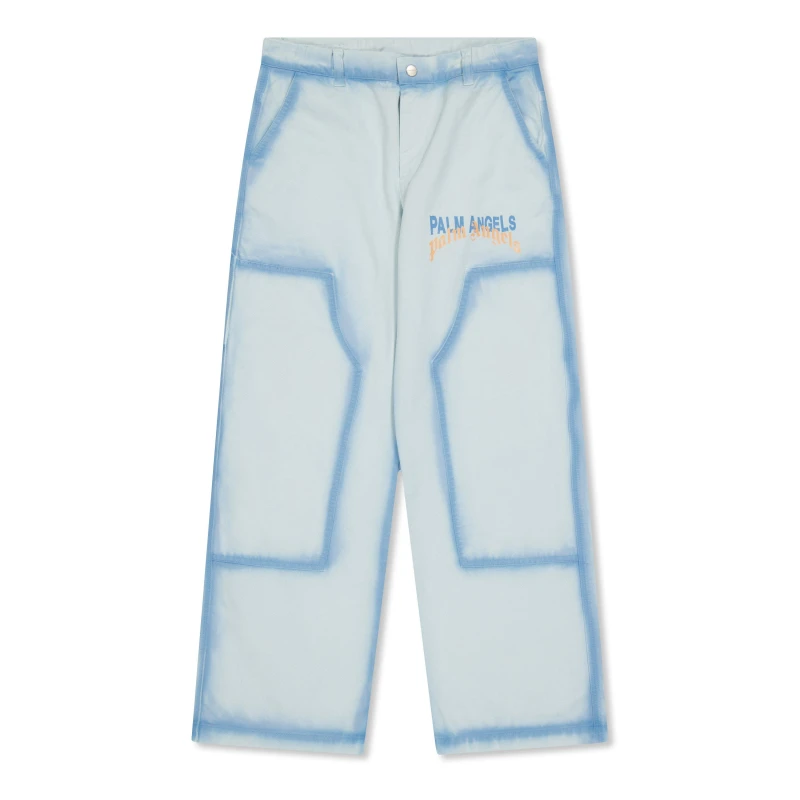 Image of Palm Angels Kids Spray Open Hem Woven Tracksuit Joggers Blue male 12