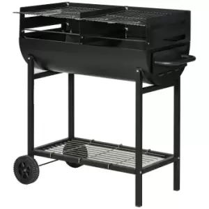 Image of Outsunny Trolley Charcoal BBQ with Wheels - Black