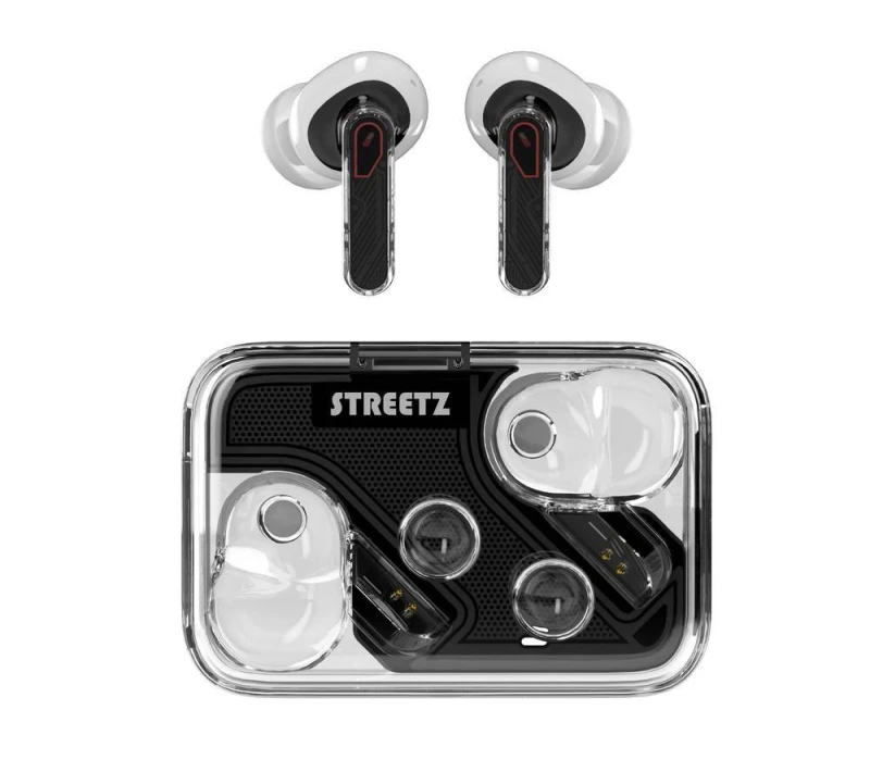 Image of STREETZ T250 Wireless Bluetooth Earbuds - Transparent, Clear 7333048066695