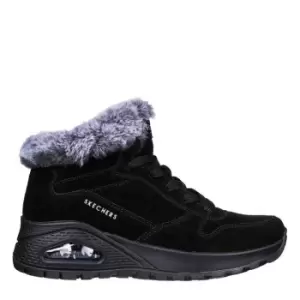 Image of Skechers Fur Lace Up Sneaker Boot W Air - Black