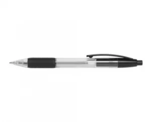 Image of ValueX Retractable Ballpoint Pen Rubber Grip 1.0mm Tip 0.7mm Line Blac