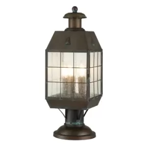 Image of Hinkley Nantucket Outdoor Pedestal Light Aged Brass, IP44