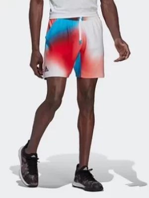 Image of adidas Melbourne Tennis Ergo Printed 7-Inch Shorts, White, Size L, Men