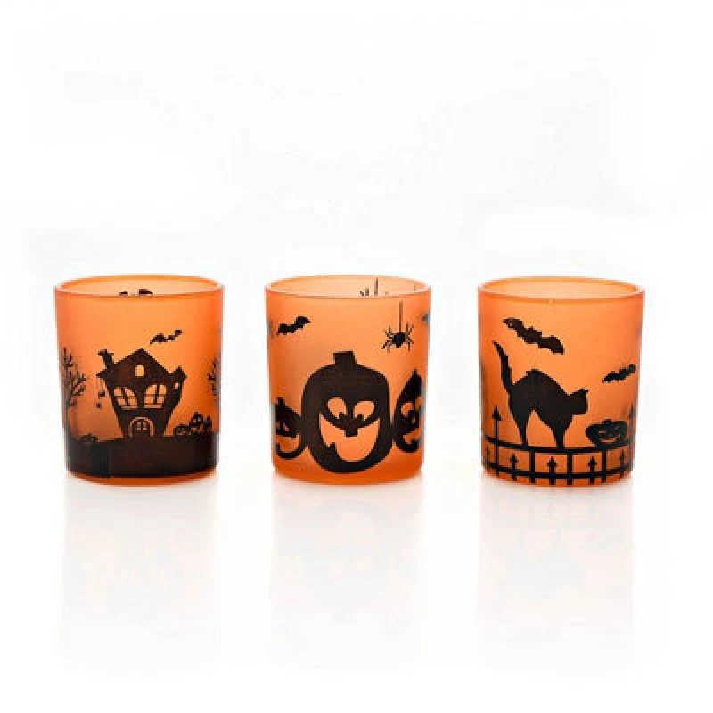 Image of Hocus Pocus Novelties Set Of 3 Assorted Halloween Votive/tea Light Holders