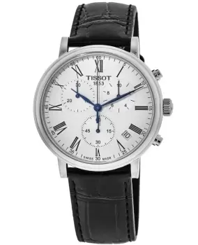 Image of Tissot Carson Premium Silver Chronograph Dial Leather Strap Mens Watch T122.417.16.033.00 T122.417.16.033.00
