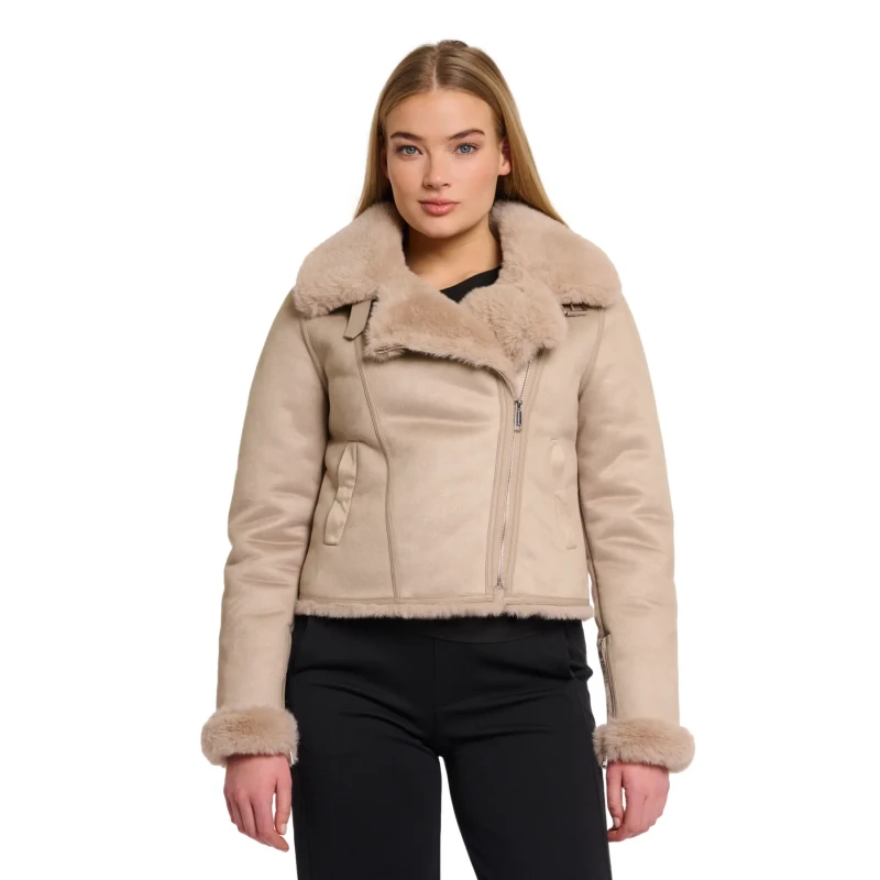 Image of Rino & Pelle Womens biker jacket Rino & Pelle Bacia Beige Female 40