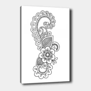 Image of MANDALA40 White Black Decorative Canvas Painting