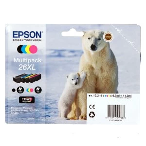 Image of Epson Polar Bear 26XL Black And Tri Colour Ink Cartridge