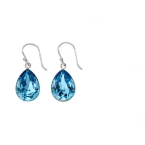 Image of Elements Silver Aqua Swarovski Teardrop Earrings E5686T