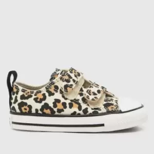 Image of Converse beige & brown all star lo 2v easy-on Girls Toddler Trainers