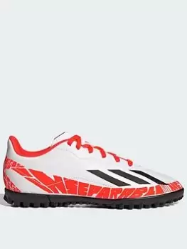 Image of adidas Junior Messi x Speedportal.4 Astro Turf Ground Boots - White, Size 10
