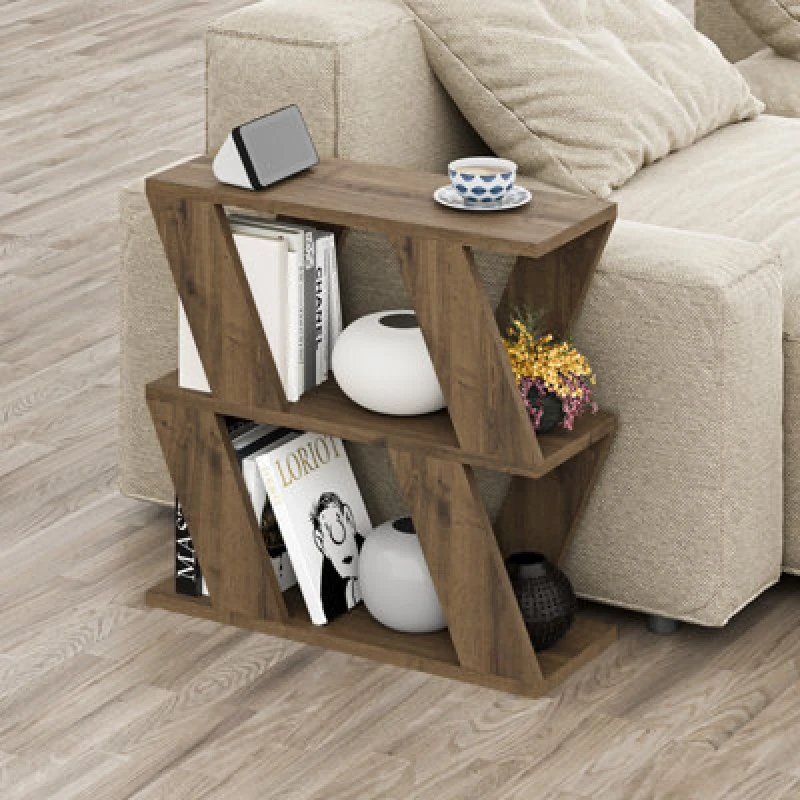Image of Decortie End Table Modern 21.2X60X55.4Cm Particleboard Dark Oak Effect, Brown 8683628012215