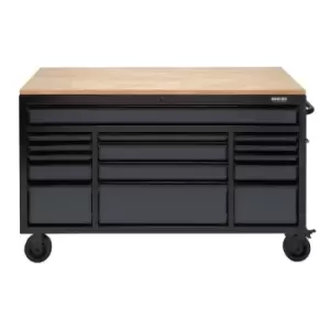 Image of Draper Bunker Workbench Roller Tool Cabinet 15 Drawer 61" Grey