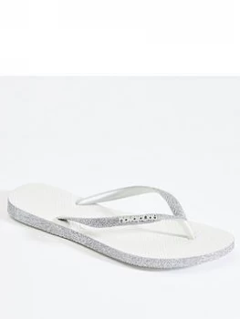 Image of Havaianas Slim Sparkle Flip Flop - White, Size 5, Women