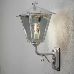 Image of Konstsmide Benu Outdoor Classic Lantern Wall Light Up Galvanized Steel IP23
