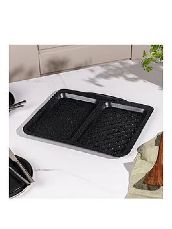 Image of Salter Megastone Split Baking Tray Black W26IH Unisex