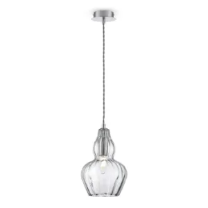 Image of Eustoma Dome Ceiling Pendant Lamp Nickel, 1 Light, E14