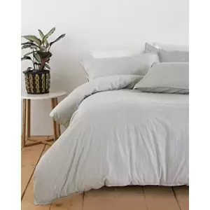 Image of Riva Paoletti Linear Duvet Cover Set (Single) (Grey)