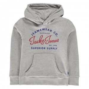 Image of Jack and Jones Essentials Logo Hoodie Junior - Light Grey Mel