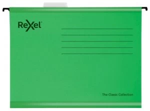 Image of Rexel Classic Suspension Files Foolscap Green PK25