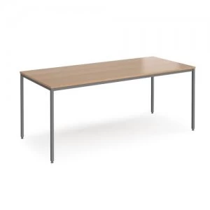 Image of Rectangular flexi table with graphite frame 1800mm x 800mm - beech